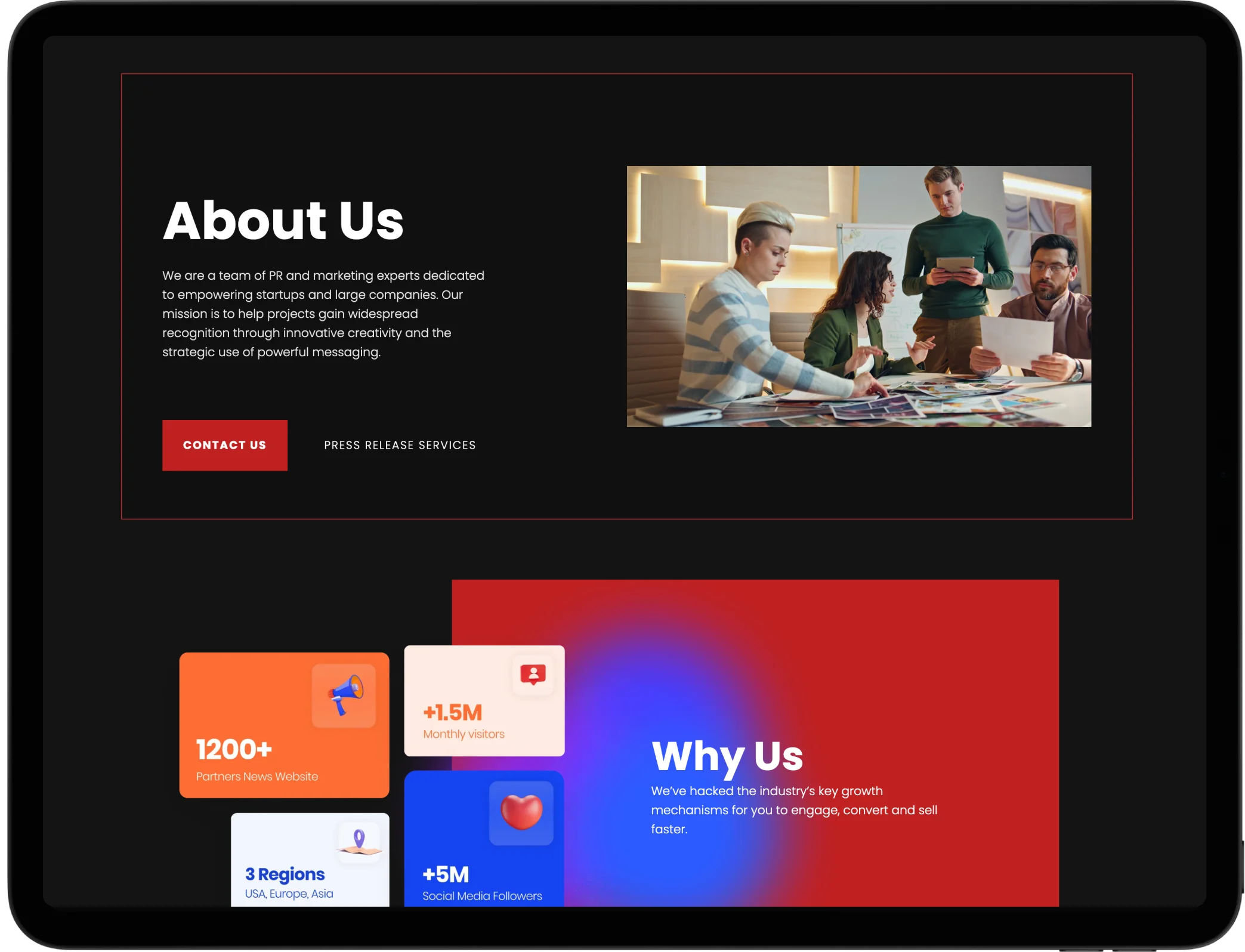 About us web design