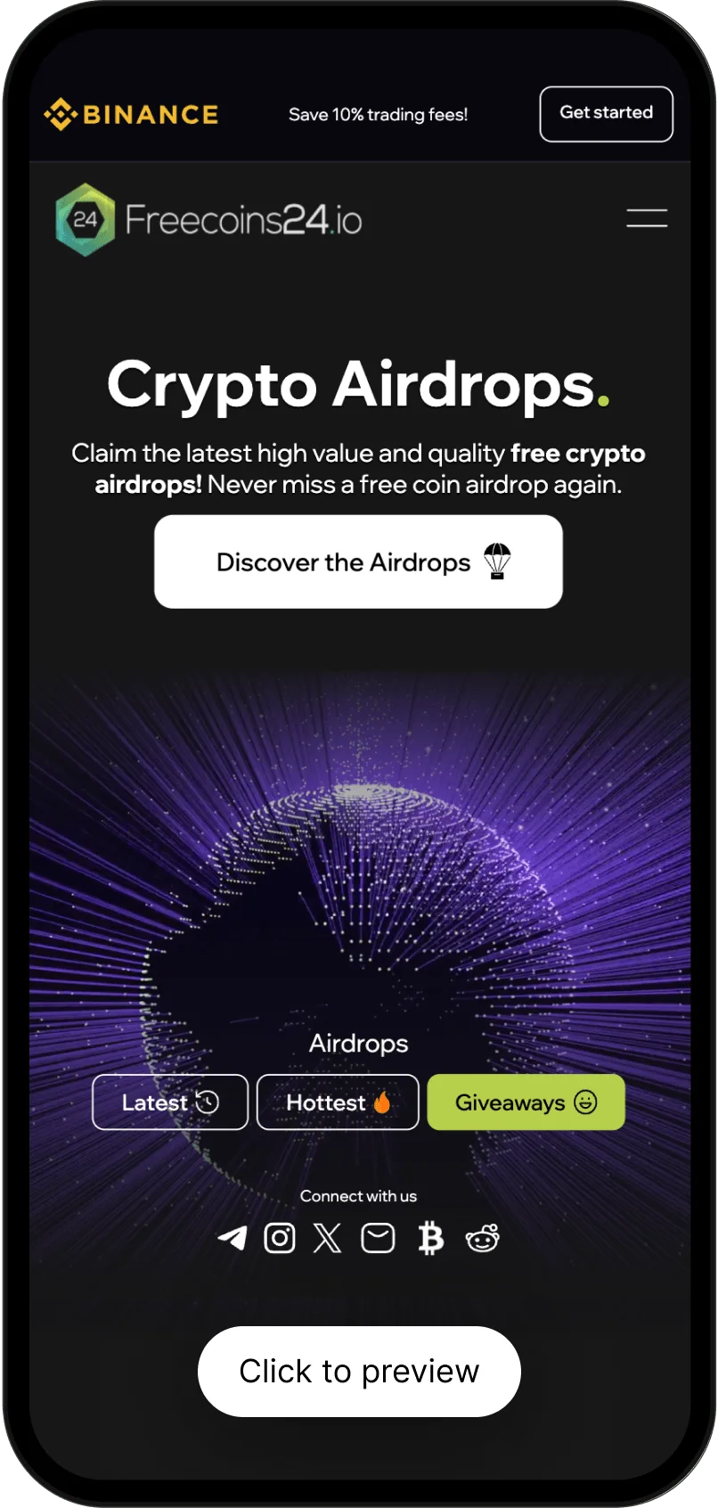 web design crypto airdrops preview phone