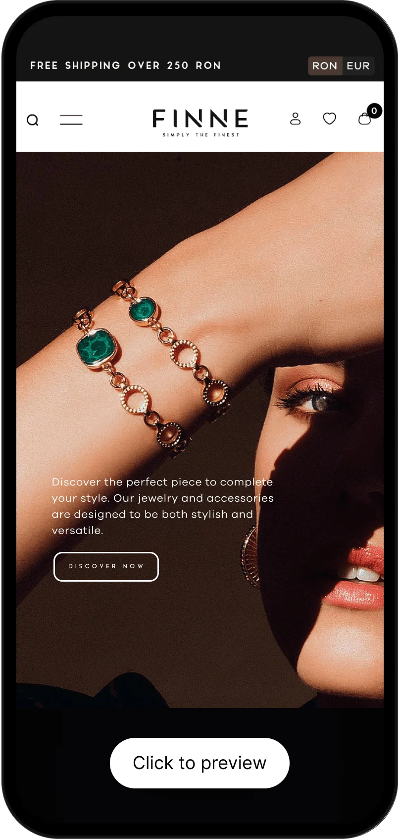Finne jewelry website design