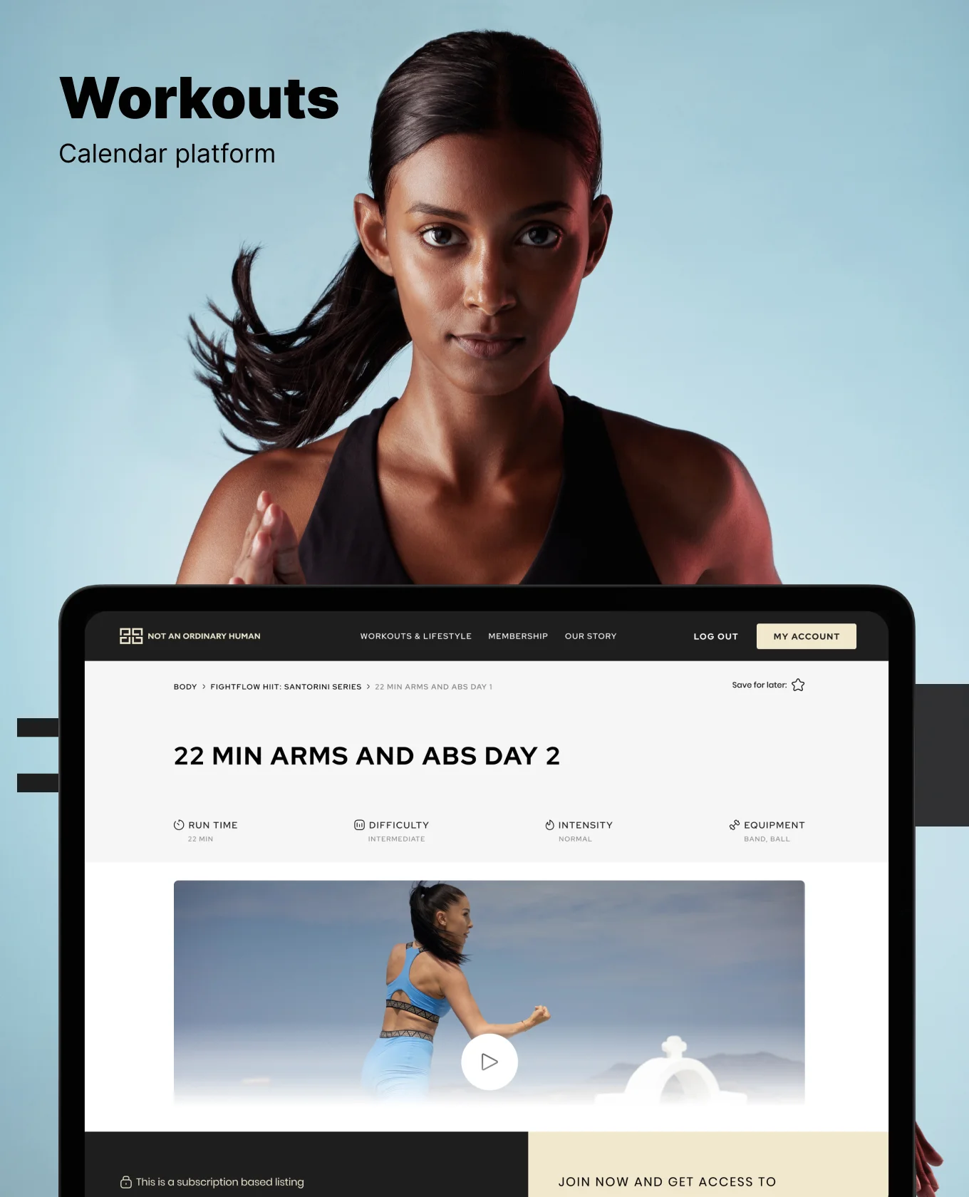 fitness workout platform web design