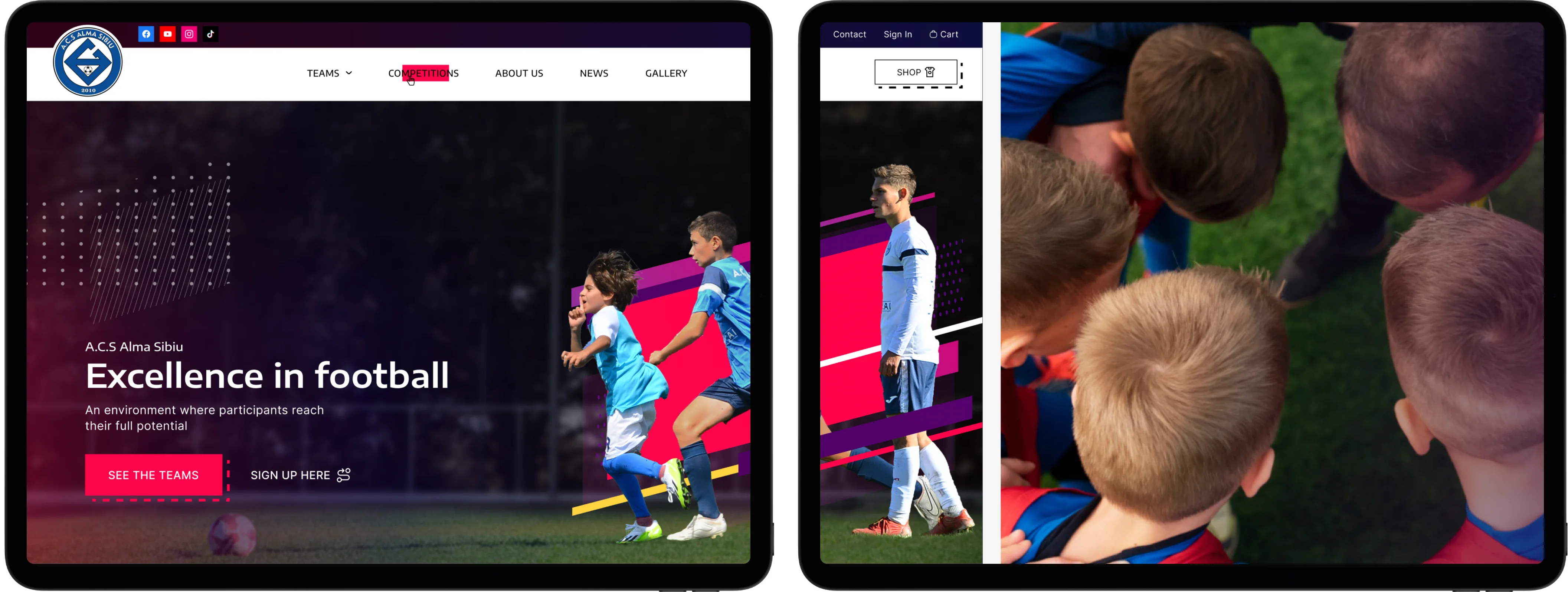 sport academy web design