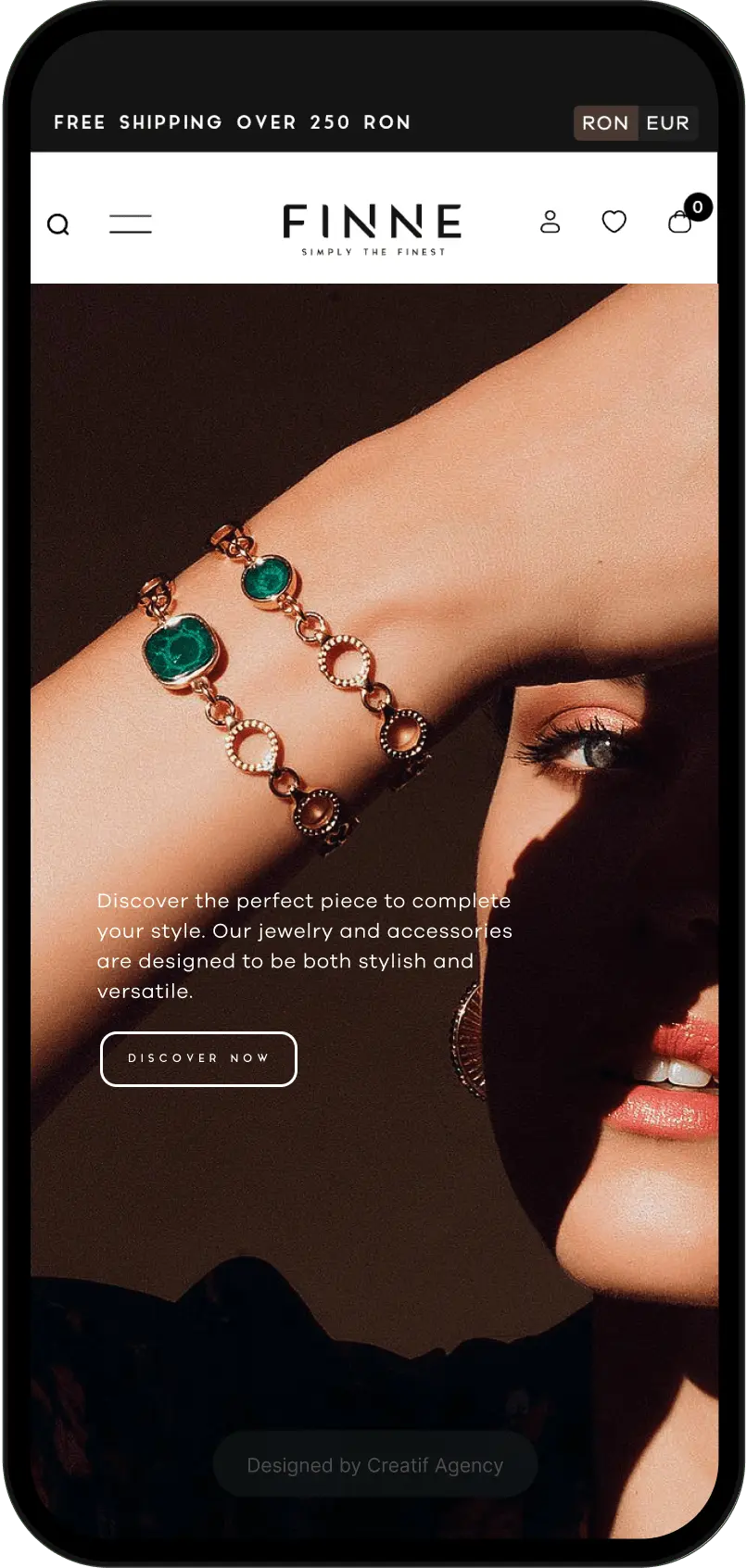 finne jewelry website design