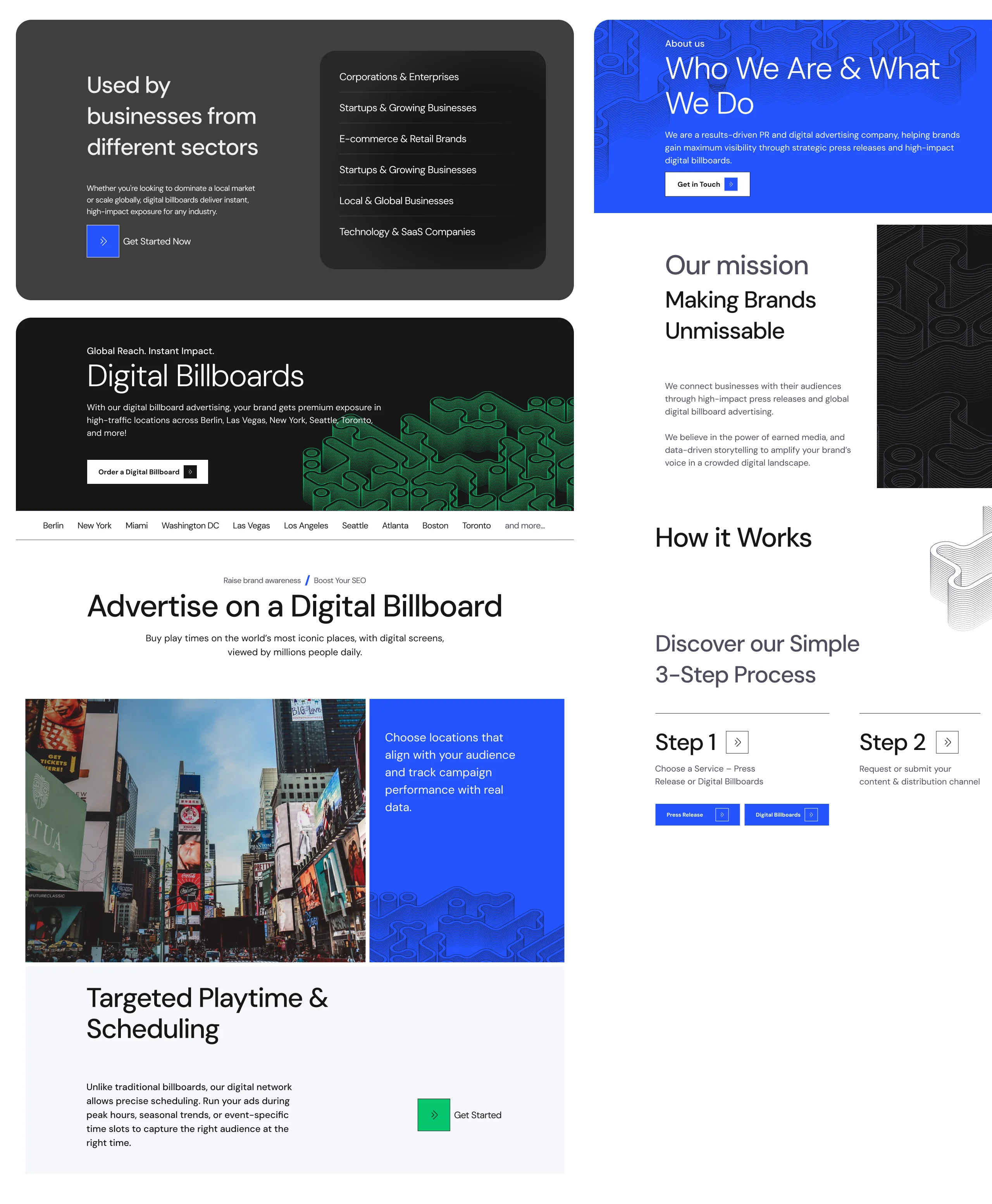 Marketing agency website design elements, designed by Creatif Agency