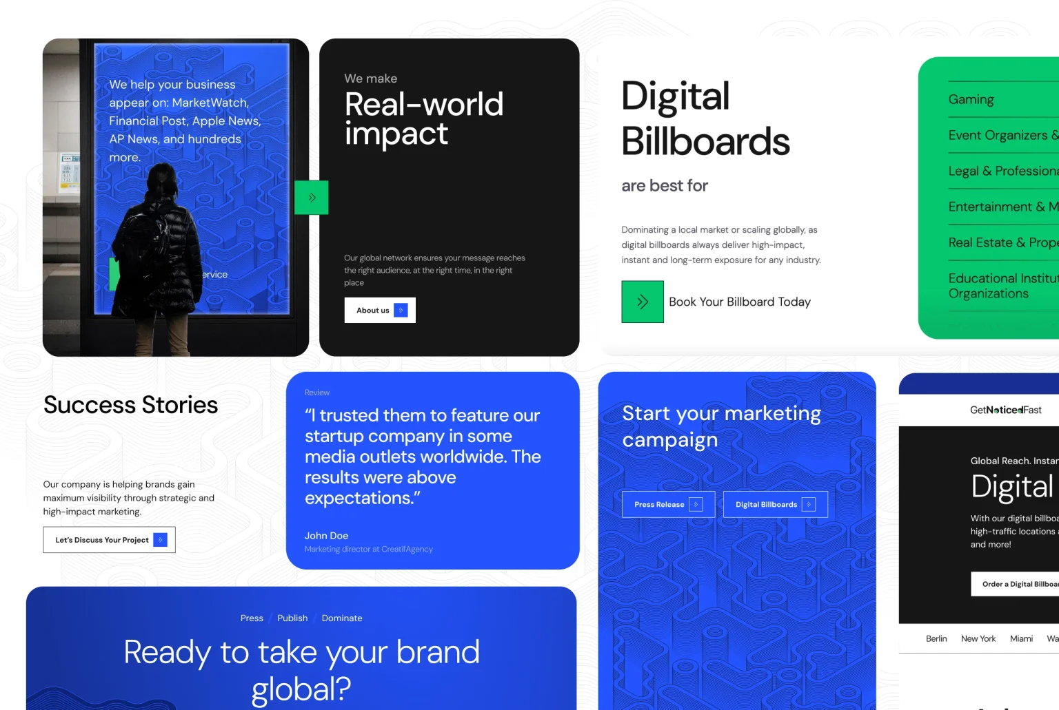 marketing agency website design hero