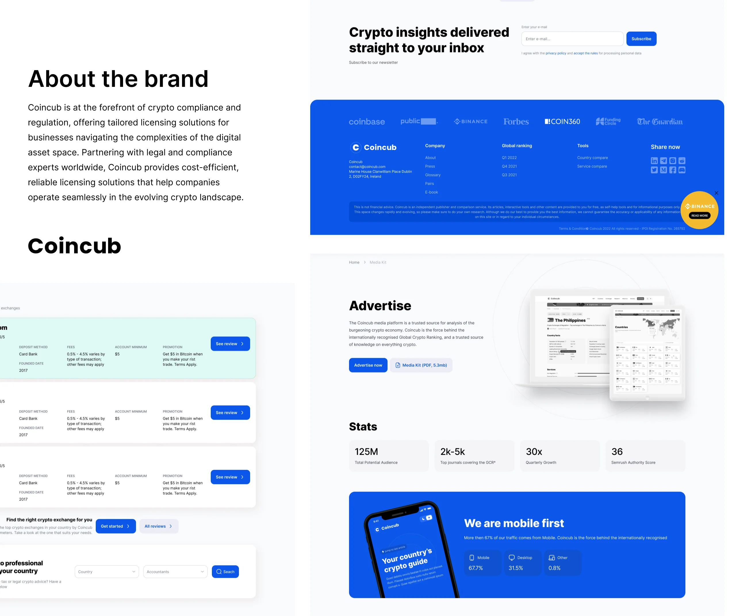 About Coincub design by Creatif Agency