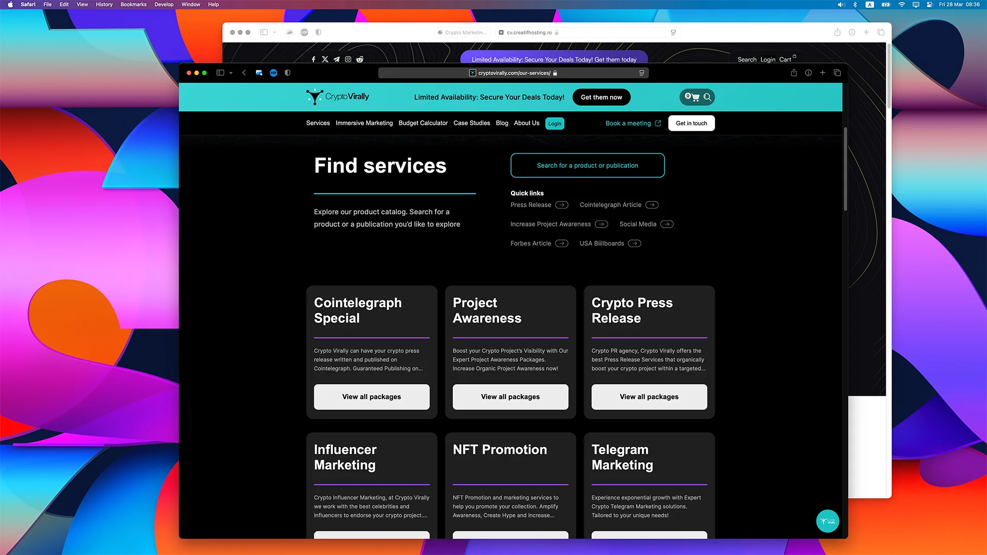 Crypto website design