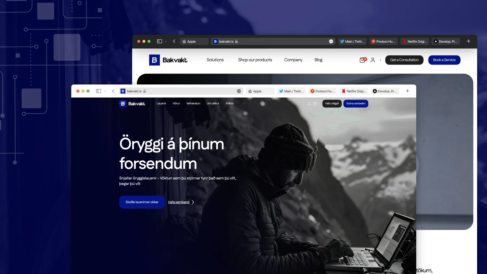 Bakvakt Iceland web design by Creatif