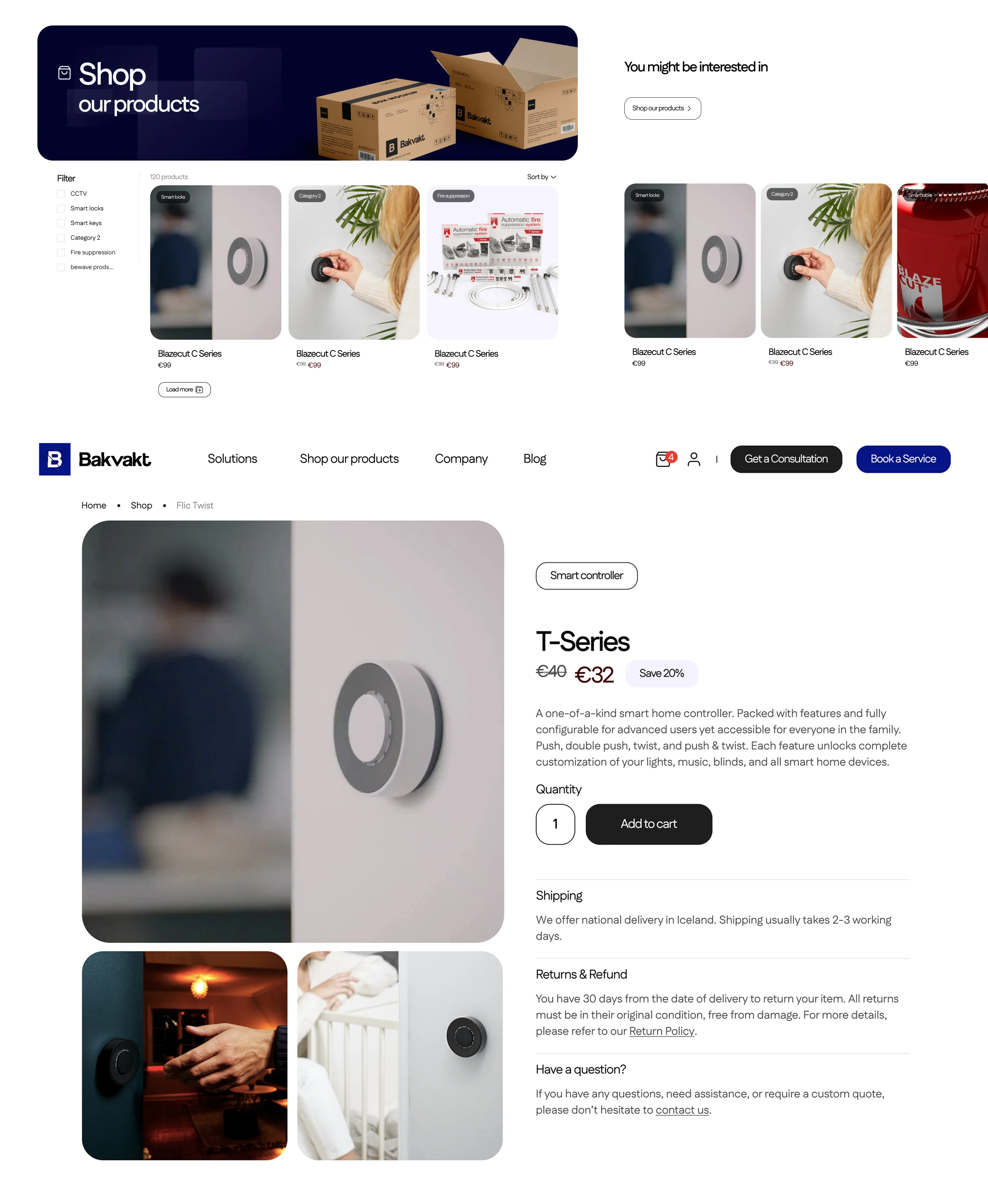 Bakvakt Iceland online shop web design