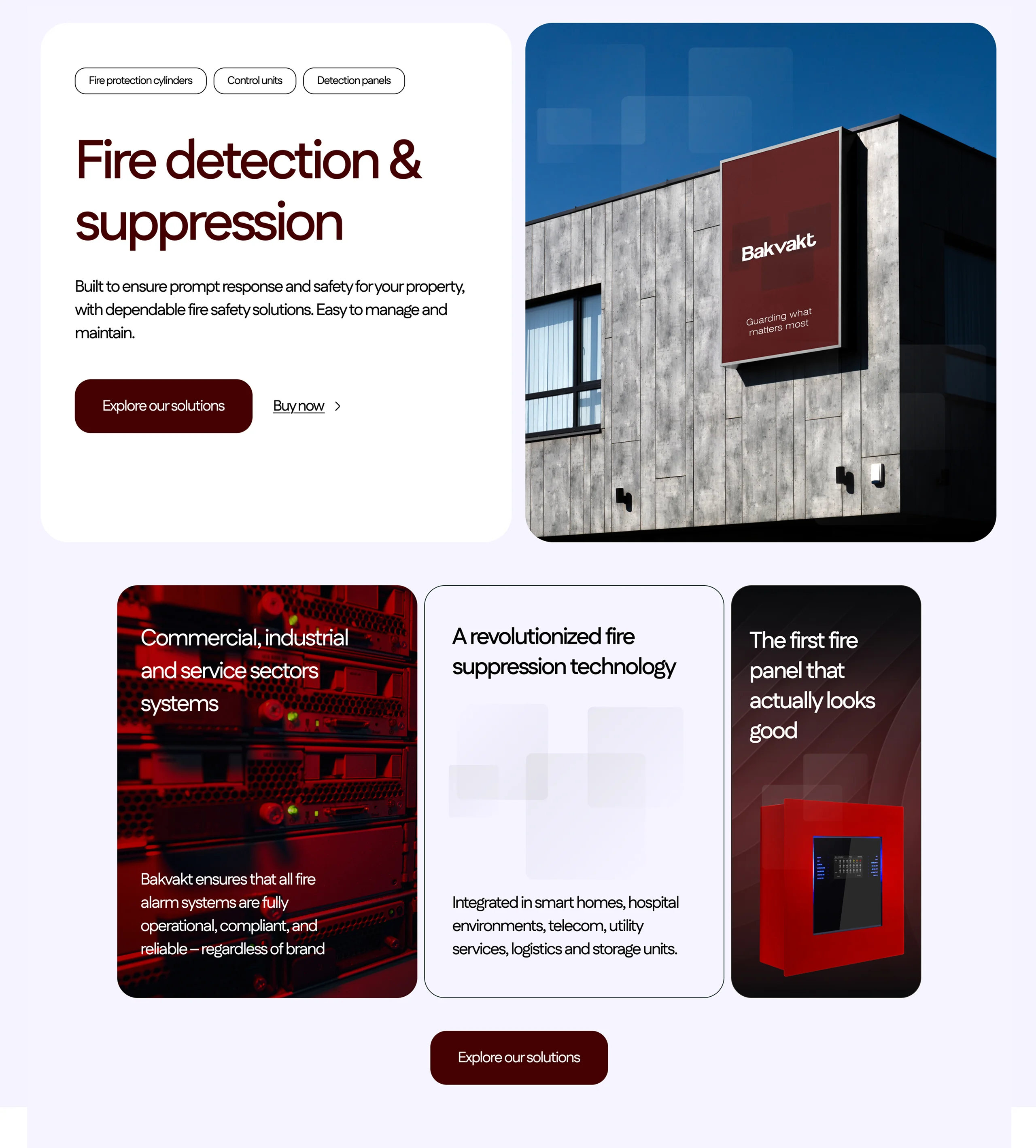 Web design fire suppression