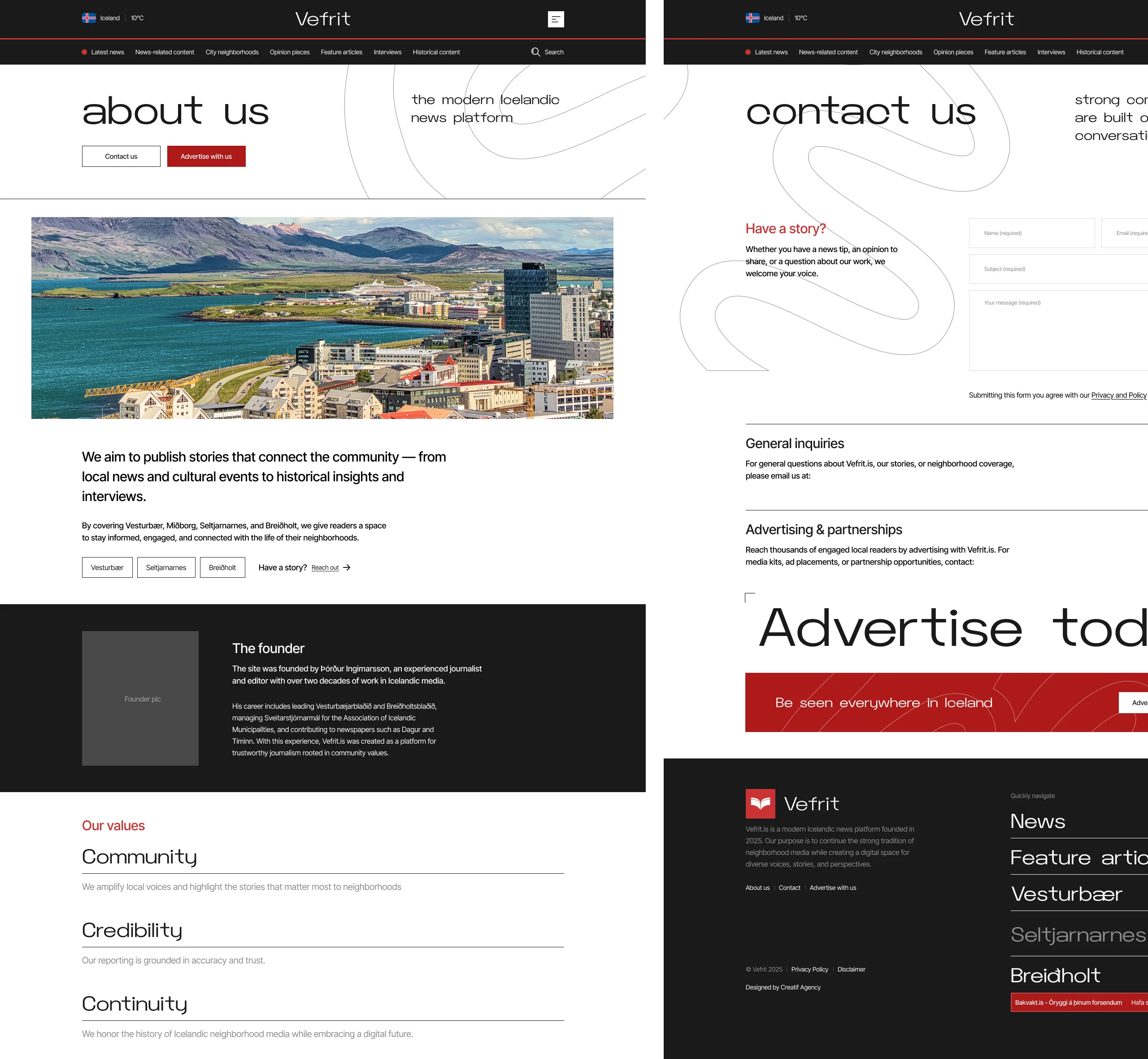 About us page web design, by Creatif