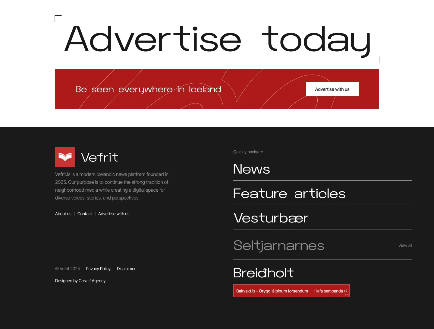 Advertise block design