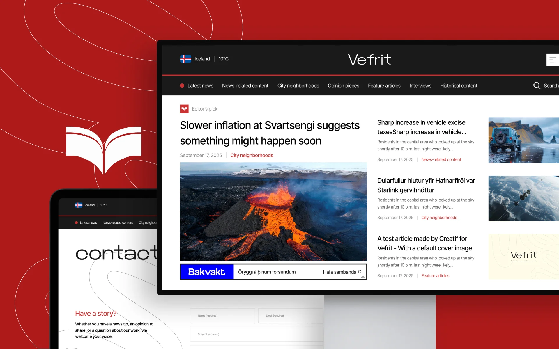 vefrit website design Iceland