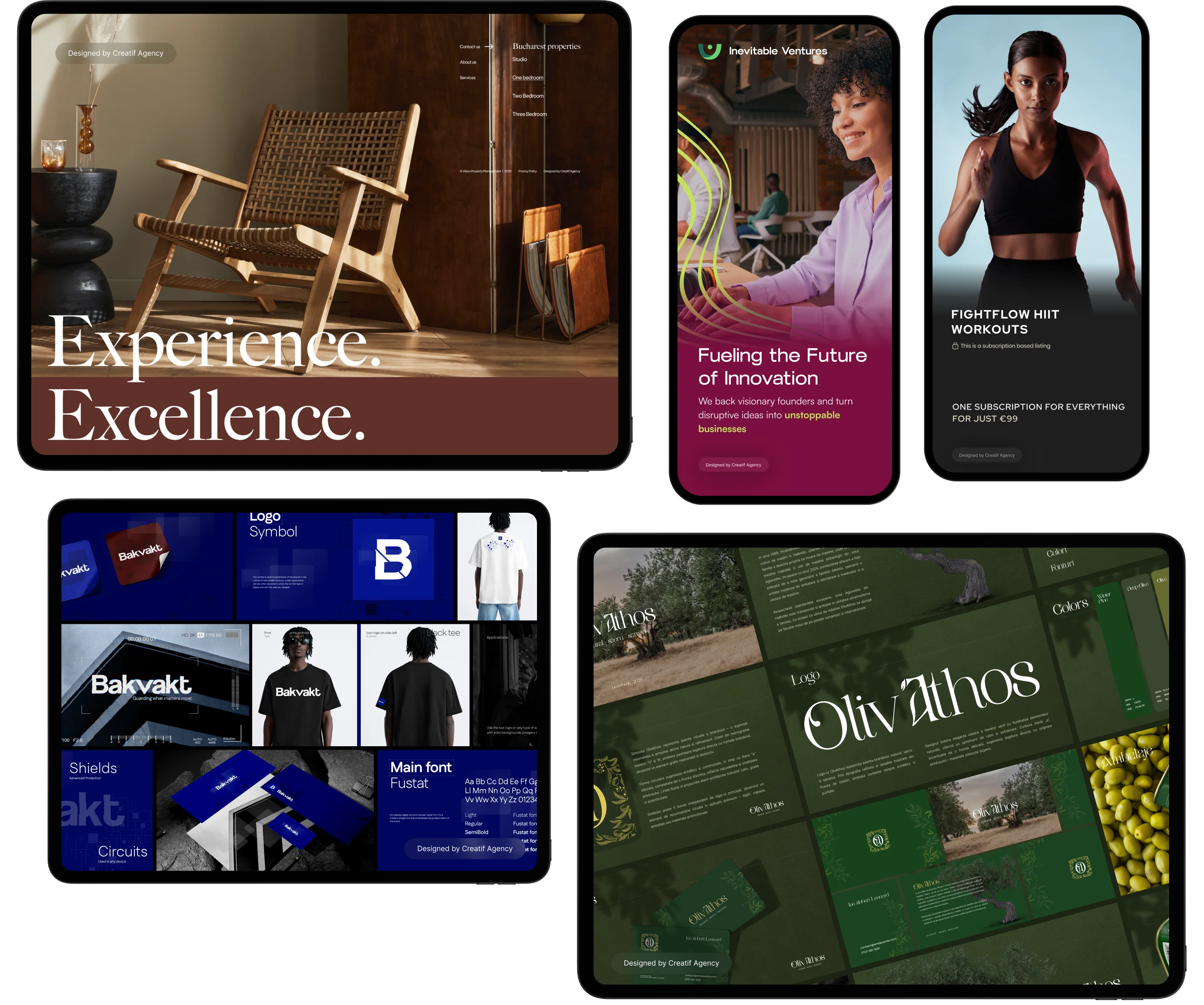 Bespoke website design protfolio Creatif