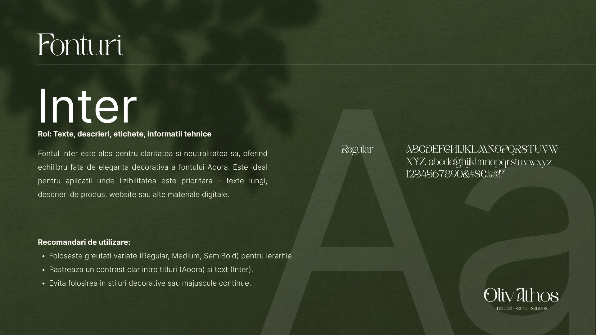 OlivAthos brand font