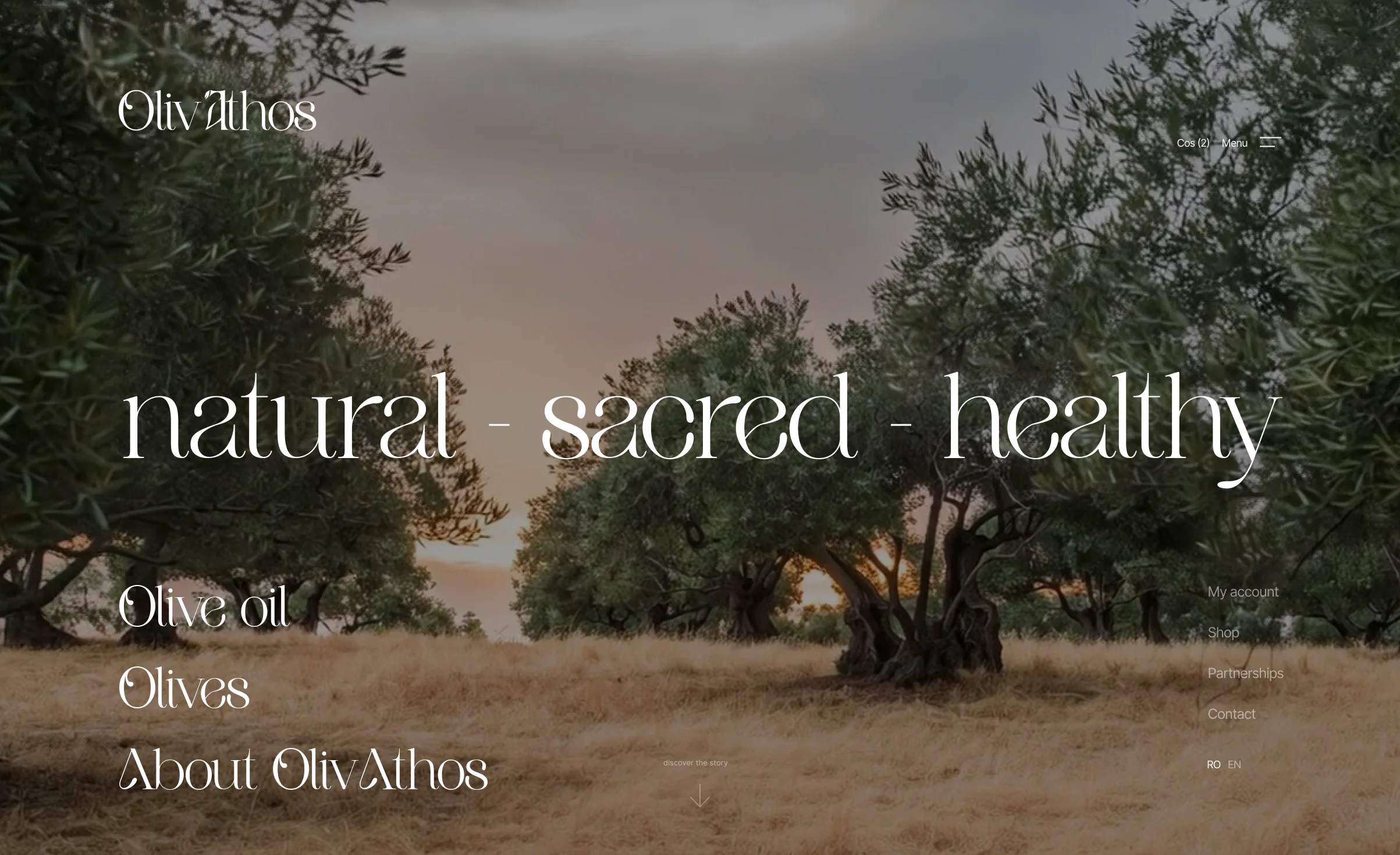 OlivAthos hero, designed by Creatif