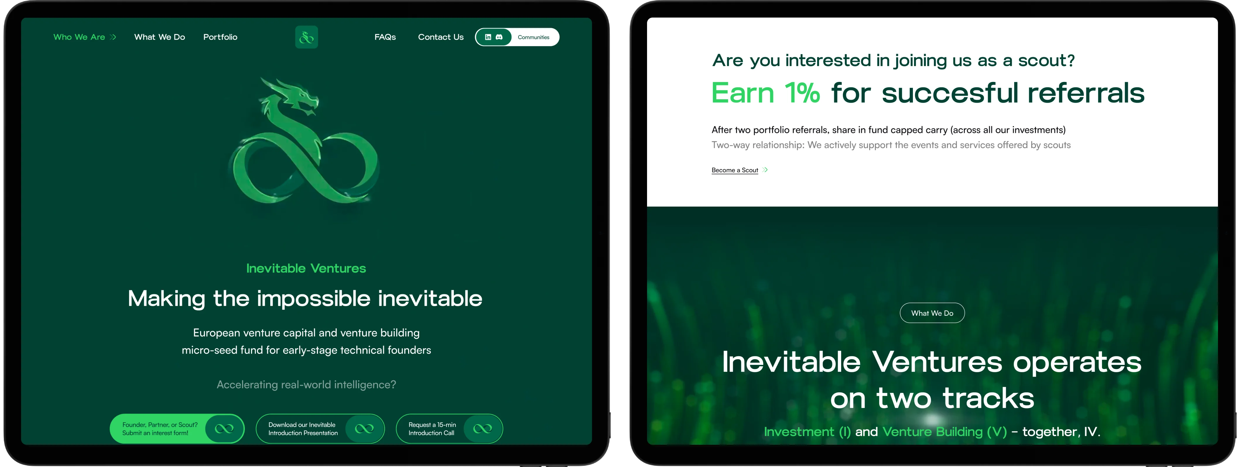 inevitable ventures website design