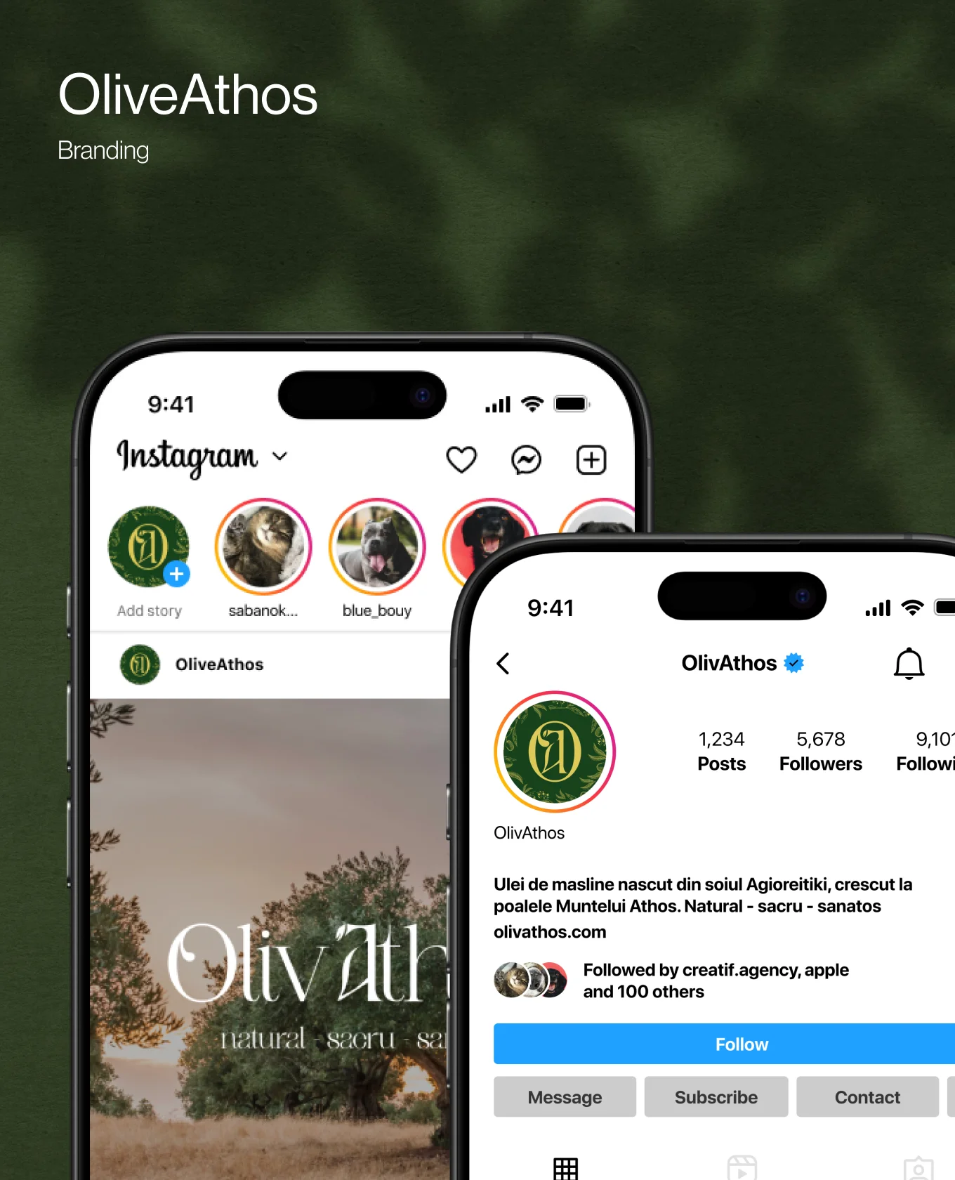 OlivAthos premium branding