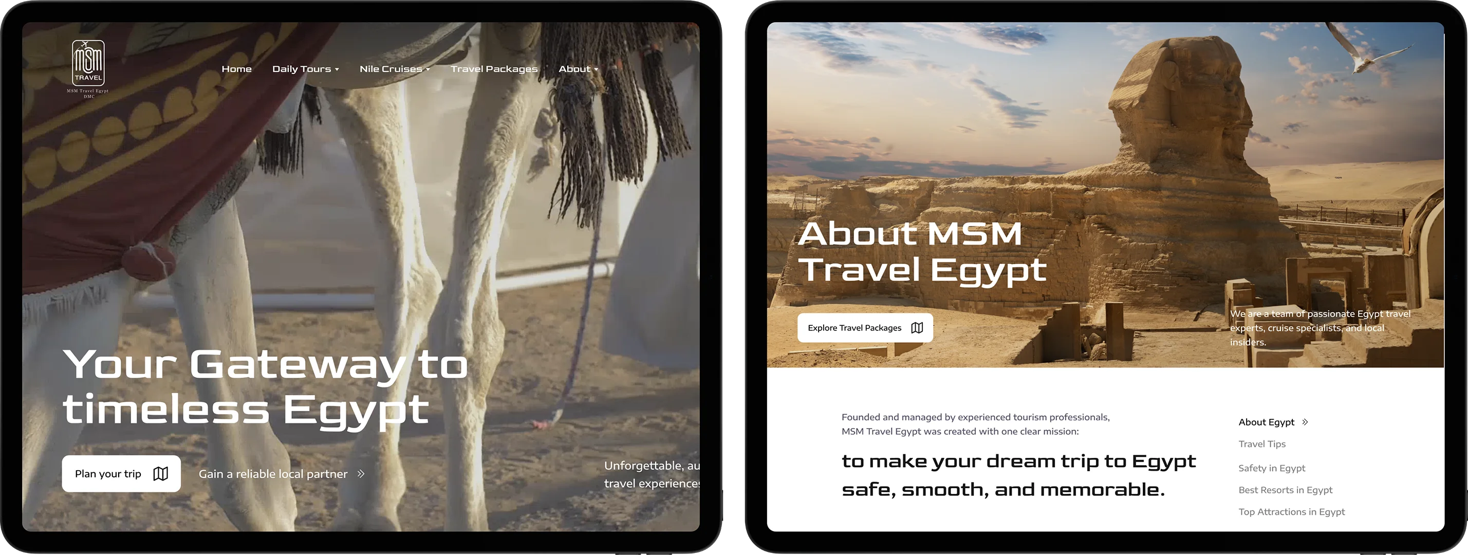 travel agency website design