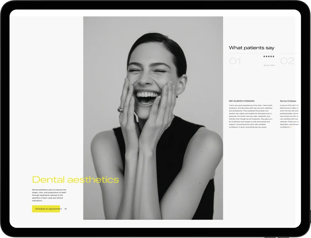 Editorial Dental web design Creatif Agency